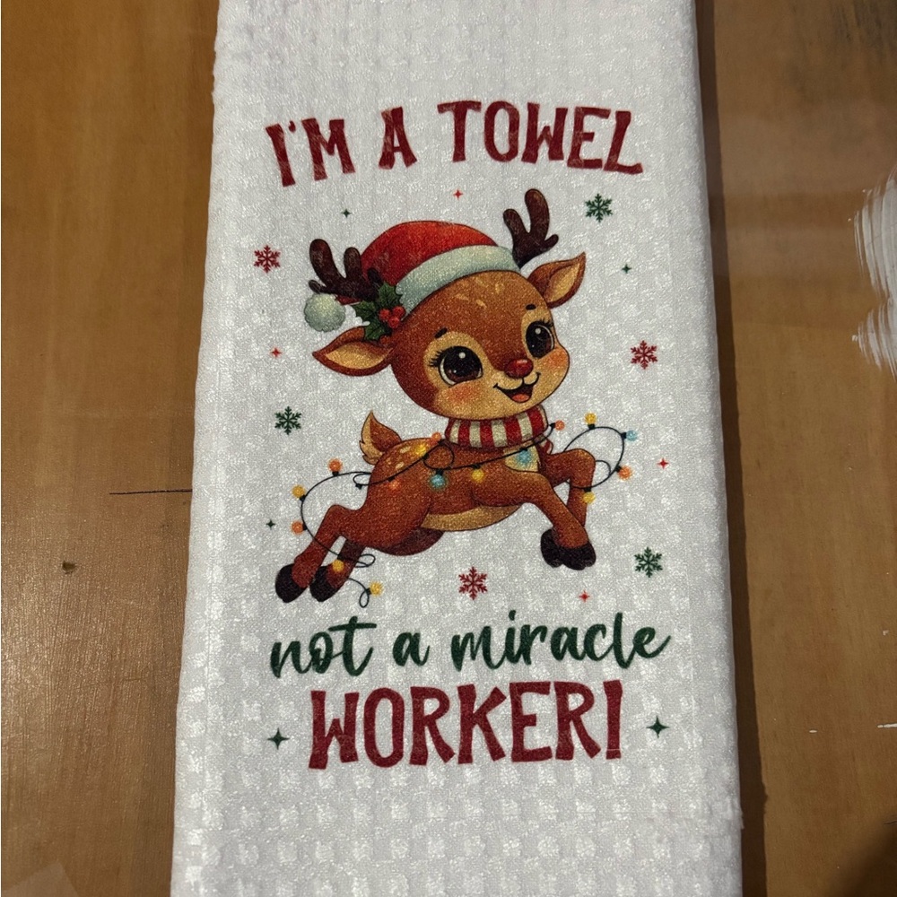 Festive Reindeer Christmas Towel